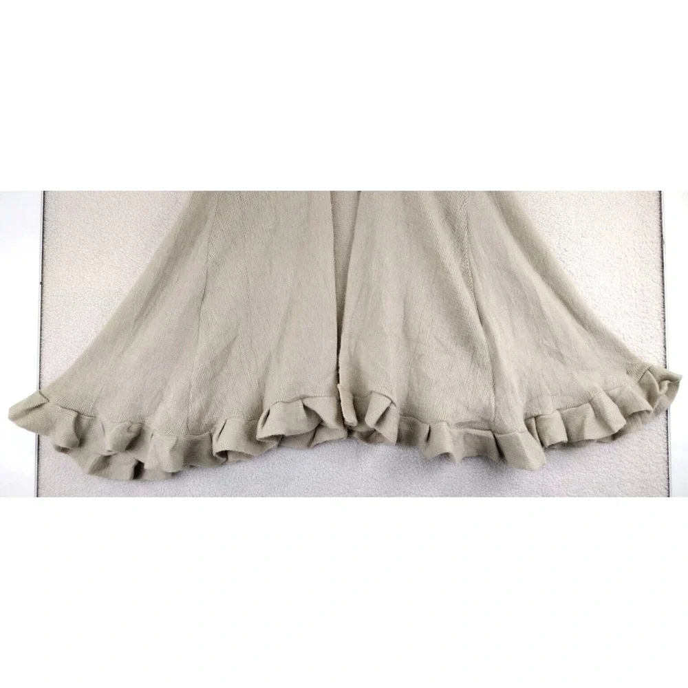 Vince Camuto Womens One‎ Size Peyote Knit Open Front Ruffle Cape Cardigan